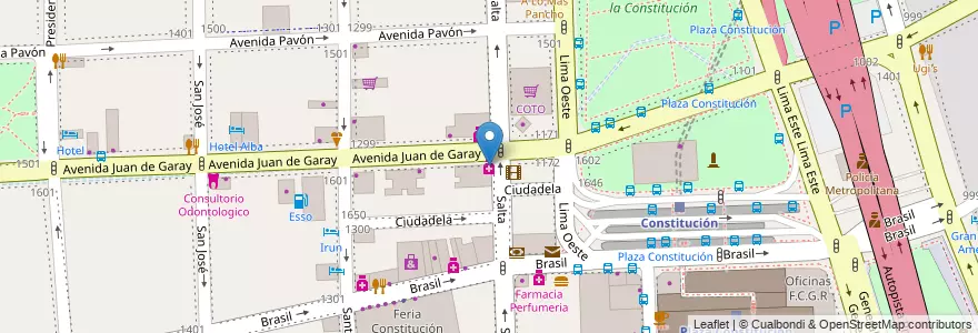 Mapa de ubicacion de BS.AS. Farma, Constitucion en アルゼンチン, Ciudad Autónoma De Buenos Aires, Comuna 4, Comuna 1, ブエノスアイレス.
