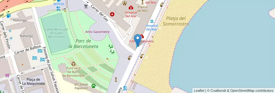 Mapa de ubicacion de BSM - Hospital del Mar en Sepanyol, Catalunya, Barcelona, Barcelonès, Barcelona.
