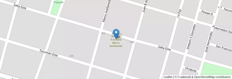 Mapa de ubicacion de B.S.P.A. 7075 Ex  9 Escuela Marco Avellaneda en 阿根廷, Salta, San José De Metán, Municipio De Metán, Metán.
