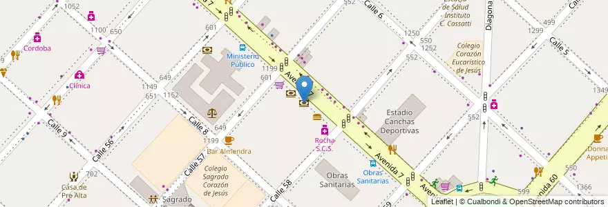 Mapa de ubicacion de BST Banco, Casco Urbano en 아르헨티나, 부에노스아이레스주, Partido De La Plata, La Plata.