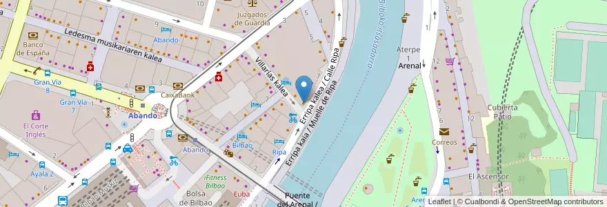 Mapa de ubicacion de Bubrick Bar en Espagne, Pays Basque Autonome, Biscaye, Grand-Bilbao, Bilbao.