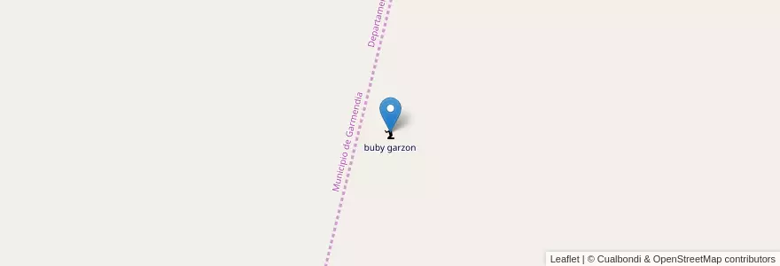 Mapa de ubicacion de buby garzon en アルゼンチン, サンティアゴ・デル・エステロ州, Departamento Pellegrini.