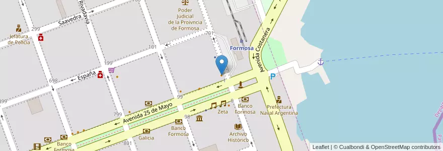 Mapa de ubicacion de Bucarest en アルゼンチン, フォルモサ州, Departamento Formosa, Municipio De Formosa, Formosa.