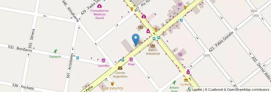 Mapa de ubicacion de Buccolo en Arjantin, Buenos Aires, Partido De Tres De Febrero, Santos Lugares.
