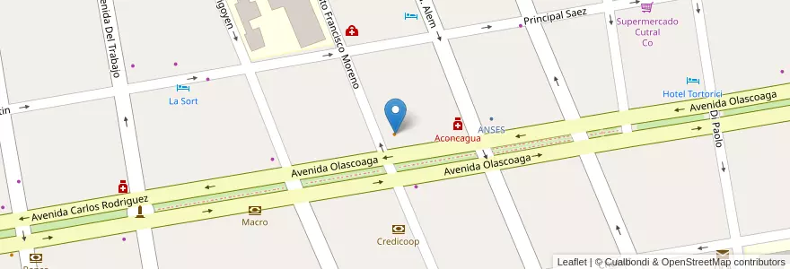 Mapa de ubicacion de Bucky Cafe en Аргентина, Чили, Неукен, Departamento Confluencia, Municipio De Cutral Có, Cutral Có.