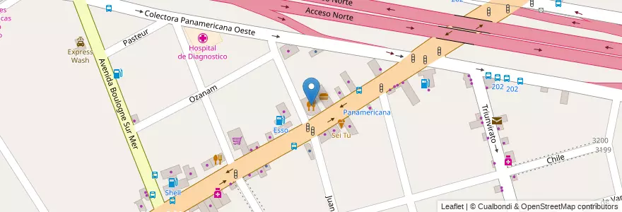 Mapa de ubicacion de Buddy's Pizza en Argentina, Provincia Di Buenos Aires, Partido De Tigre, Don Torcuato.