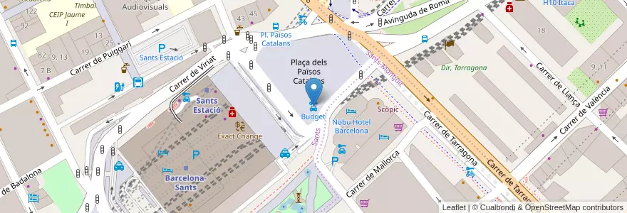 Mapa de ubicacion de Budget en Spagna, Catalunya, Barcelona, Barcelonès, Barcelona.