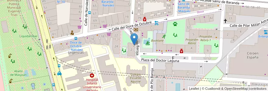 Mapa de ubicacion de Buen Bebé en İspanya, Comunidad De Madrid, Comunidad De Madrid, Área Metropolitana De Madrid Y Corredor Del Henares, Madrid.
