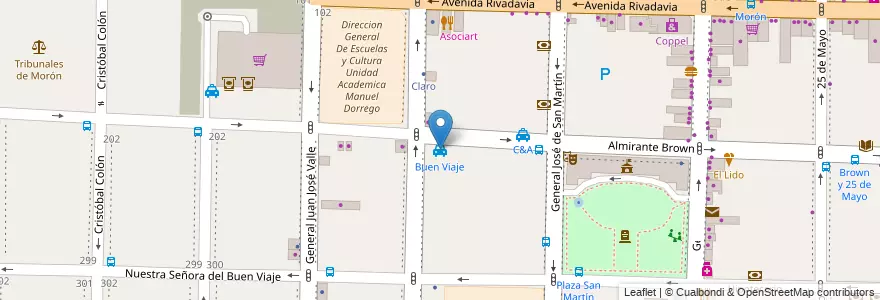 Mapa de ubicacion de Buen Viaje en Argentina, Provincia Di Buenos Aires, Partido De Morón, Morón.