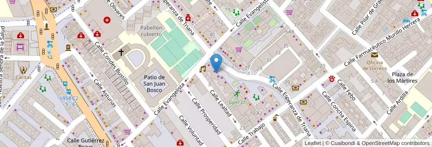 Mapa de ubicacion de Buena Vida Cafe & Copas en 스페인, Andalucía, Sevilla, 세비야.