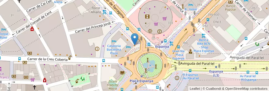 Mapa de ubicacion de Buenas Migas en İspanya, Catalunya, Barcelona, Barcelonès, Barcelona.