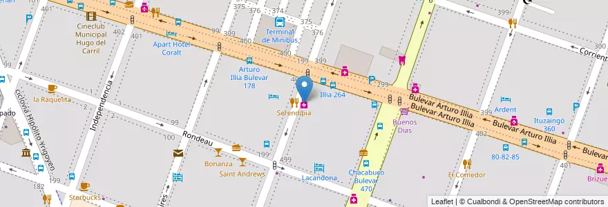 Mapa de ubicacion de Buenos Aires en Arjantin, Córdoba, Departamento Capital, Pedanía Capital, Córdoba, Municipio De Córdoba.