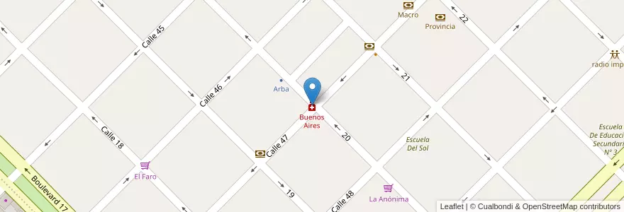 Mapa de ubicacion de Buenos Aires en Arjantin, Buenos Aires, Partido De Colón, Colón.