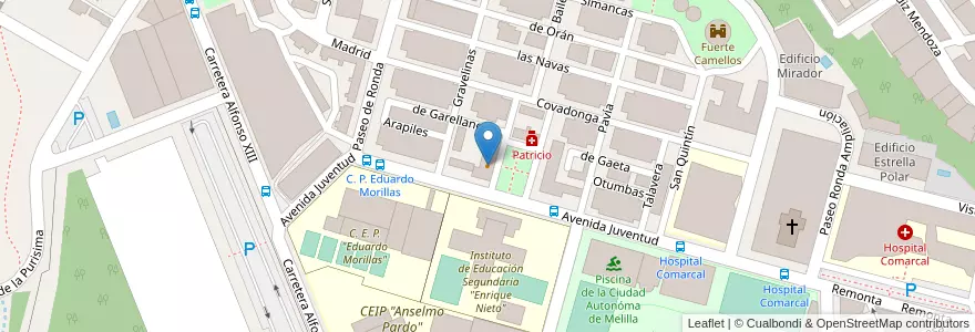 Mapa de ubicacion de Buenos Aires en Sepanyol, Melilla, Melilla.