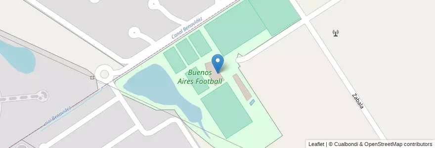 Mapa de ubicacion de Buenos Aires Football en 阿根廷, 布宜诺斯艾利斯省, Partido De Tigre, Benavídez.