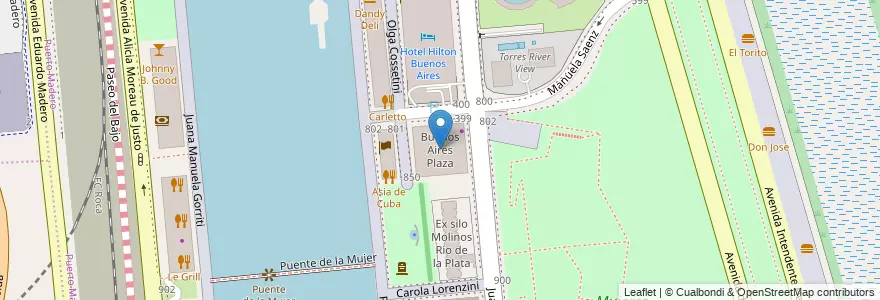 Mapa de ubicacion de Buenos Aires Plaza, Puerto Madero en Аргентина, Буэнос-Айрес, Comuna 1, Буэнос-Айрес.