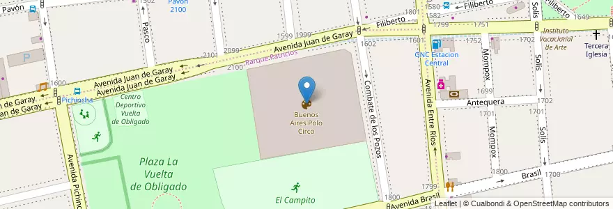Mapa de ubicacion de Buenos Aires Polo Circo, Parque Patricios en 아르헨티나, Ciudad Autónoma De Buenos Aires, Comuna 4, 부에노스아이레스.