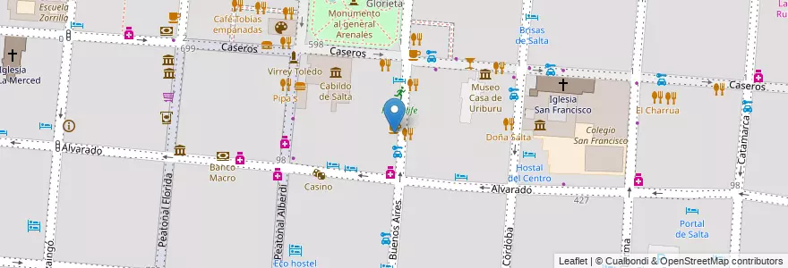 Mapa de ubicacion de Buenos Aires en アルゼンチン, サルタ州, Capital, Municipio De Salta, Salta.