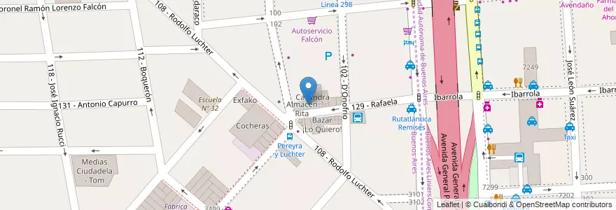 Mapa de ubicacion de Buenos Muchachos en アルゼンチン, ブエノスアイレス州, Partido De Tres De Febrero, Ciudadela.