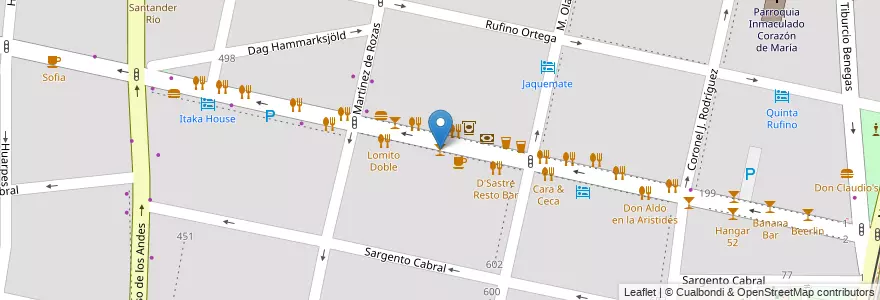 Mapa de ubicacion de Buffalo Bar en Argentina, Cile, Mendoza, Departamento Capital, Ciudad De Mendoza, Sección 5ª Residencial Sur.