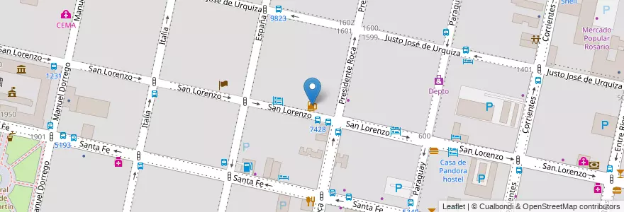 Mapa de ubicacion de Buffalo House en الأرجنتين, سانتا في, Departamento Rosario, Municipio De Rosario, روساريو.