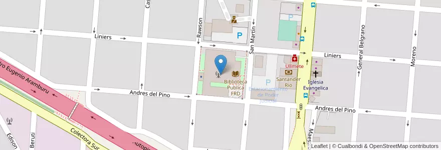 Mapa de ubicacion de Buffet FRD en الأرجنتين, بوينس آيرس, Partido De Campana.