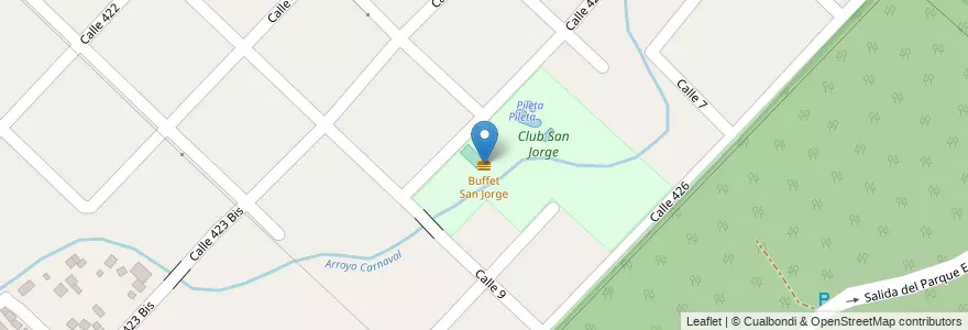 Mapa de ubicacion de Buffet San Jorge, Villa Elisa en Arjantin, Buenos Aires, Partido De La Plata, Villa Elisa.