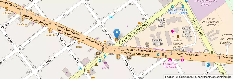 Mapa de ubicacion de Buguer Bar, Agronomia en Argentinien, Ciudad Autónoma De Buenos Aires, Buenos Aires, Comuna 11.
