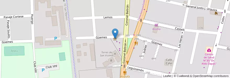 Mapa de ubicacion de Buho Eventos en Argentinien, Chile, Mendoza, Godoy Cruz, Departamento Godoy Cruz, Distrito Ciudad De Godoy Cruz.