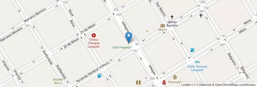 Mapa de ubicacion de Buin Bar en Аргентина, Буэнос-Айрес, Partido De Trenque Lauquen, Cuartel Chacras De Trenque Lauquen, Trenque Lauquen.