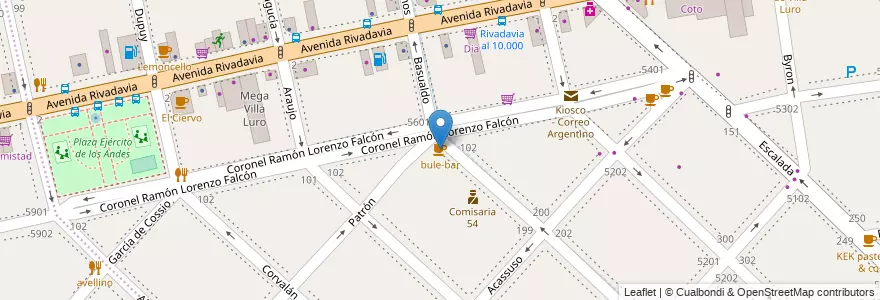 Mapa de ubicacion de bule-bar, Villa Luro en アルゼンチン, Ciudad Autónoma De Buenos Aires, Comuna 9, ブエノスアイレス, Comuna 10.