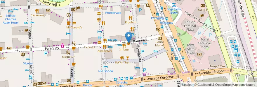 Mapa de ubicacion de Buller Cerveza Artesanal, Retiro en 阿根廷, Ciudad Autónoma De Buenos Aires, Comuna 1, 布宜诺斯艾利斯.