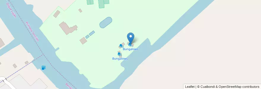 Mapa de ubicacion de Bungalows en アルゼンチン, ブエノスアイレス州, Partido De Tigre, Primera Sección.