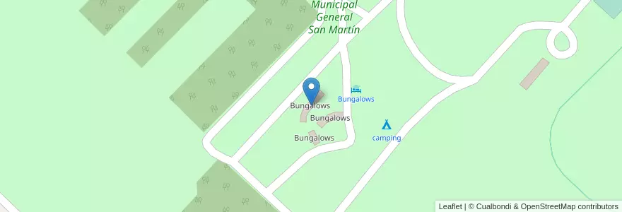 Mapa de ubicacion de Bungalows en アルゼンチン, ブエノスアイレス州, Partido De Lincoln.