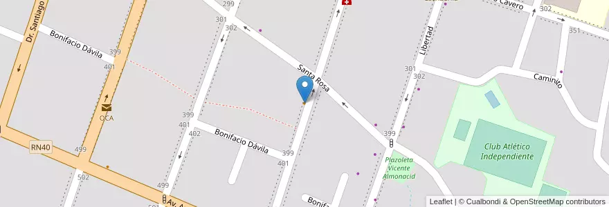 Mapa de ubicacion de Buona Pizza en 阿根廷, La Rioja, Departamento Chilecito, Chilecito.