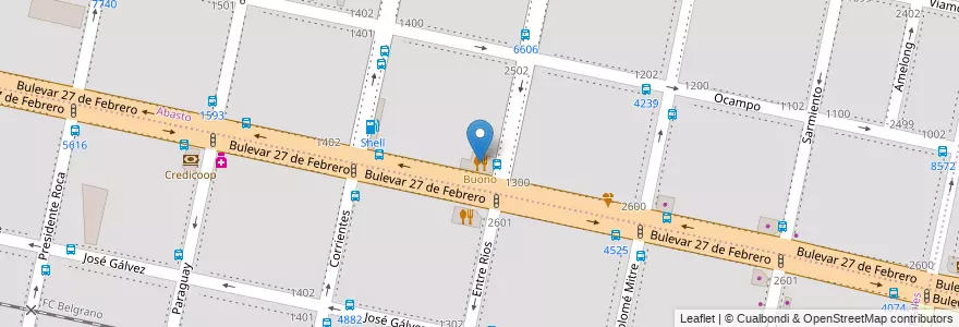 Mapa de ubicacion de Buono en Argentinien, Santa Fe, Departamento Rosario, Municipio De Rosario, Rosario.