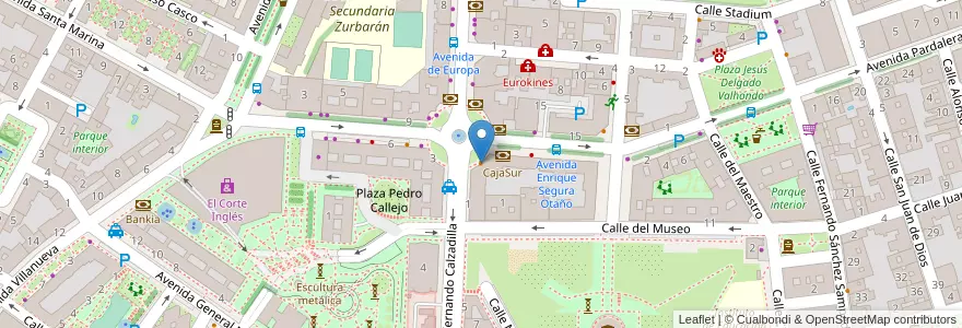 Mapa de ubicacion de Burger King en Spanje, Extremadura, Badajoz, Tierra De Badajoz, Badajoz.