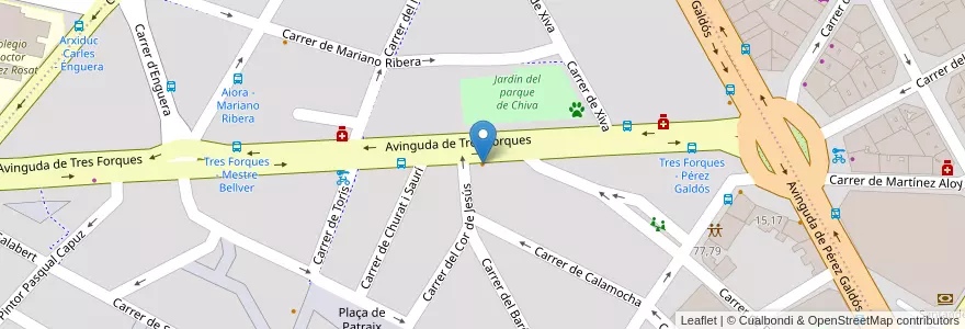 Mapa de ubicacion de Burger King en スペイン, バレンシア州, València / Valencia, Comarca De València, València.