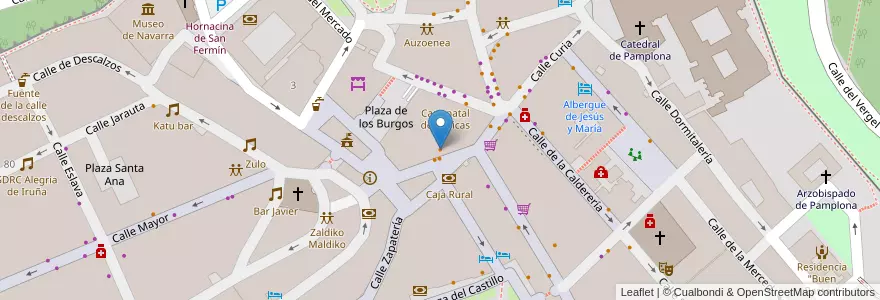 Mapa de ubicacion de Burger King en Espanha, Navarra, Navarra, Pamplona/Iruña.