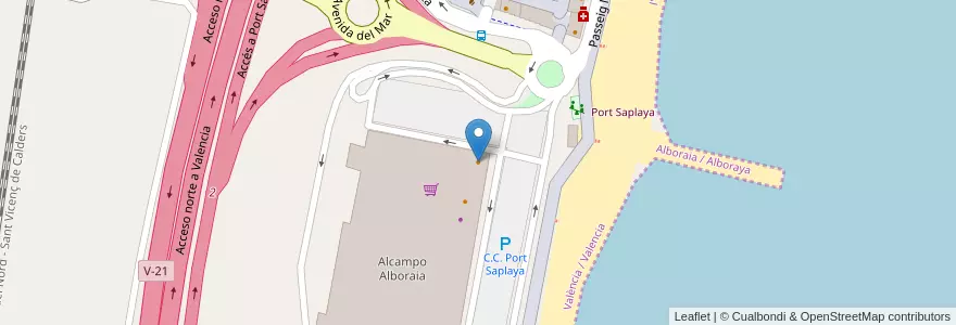 Mapa de ubicacion de Burger King en Spagna, Comunitat Valenciana, Valencia, L'Horta Nord, Alboraia / Alboraya.
