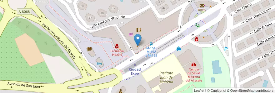 Mapa de ubicacion de Burger King en Espagne, Andalousie, Séville, Mairena Del Aljarafe.