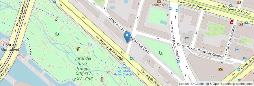 Mapa de ubicacion de Burger King en 스페인, Comunitat Valenciana, València / Valencia, Comarca De València, València.