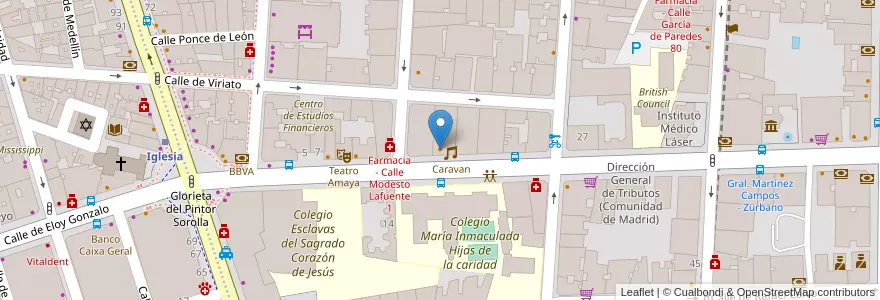 Mapa de ubicacion de Burger King en اسپانیا, بخش خودمختار مادرید, بخش خودمختار مادرید, Área Metropolitana De Madrid Y Corredor Del Henares, مادرید.