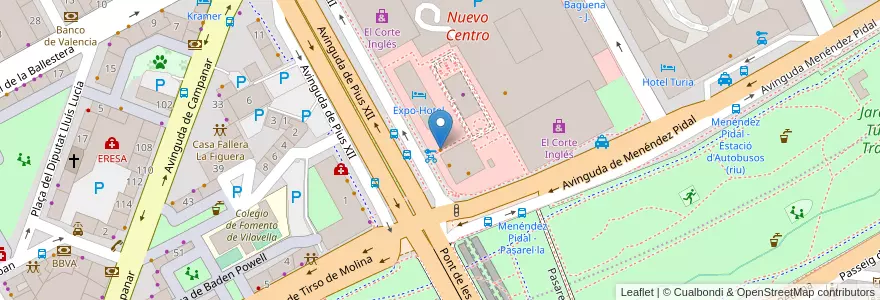 Mapa de ubicacion de Burger King en Spanje, Valencia, Valencia, Comarca De València, Valencia.