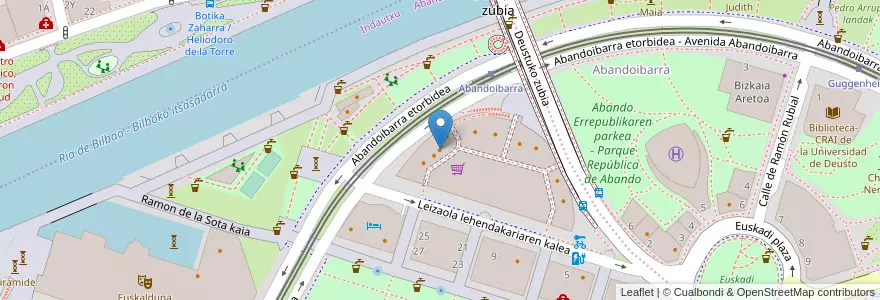 Mapa de ubicacion de Burger King en Espagne, Pays Basque Autonome, Biscaye, Grand-Bilbao, Bilbao.