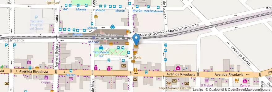 Mapa de ubicacion de Burger King en 阿根廷, 布宜诺斯艾利斯省, Partido De Morón, Morón.