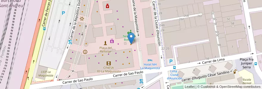 Mapa de ubicacion de Burger King en Spanien, Katalonien, Barcelona, Barcelonès, Barcelona.