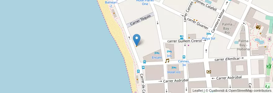 Mapa de ubicacion de Burger King en 西班牙, 巴利阿里群岛, España (Mar Territorial), 帕爾馬, 巴利阿里群岛, 帕爾馬.