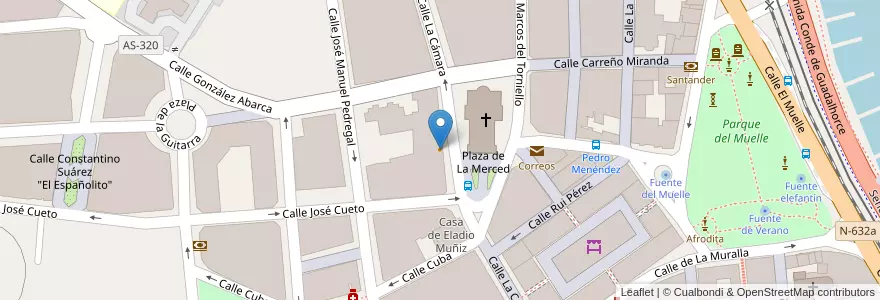 Mapa de ubicacion de Burger King en スペイン, アストゥリアス州, アストゥリアス州, Avilés.