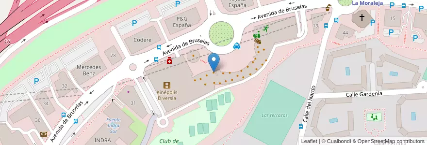 Mapa de ubicacion de Burger King en إسبانيا, منطقة مدريد, منطقة مدريد, Área Metropolitana De Madrid Y Corredor Del Henares, ألكوبينداس.